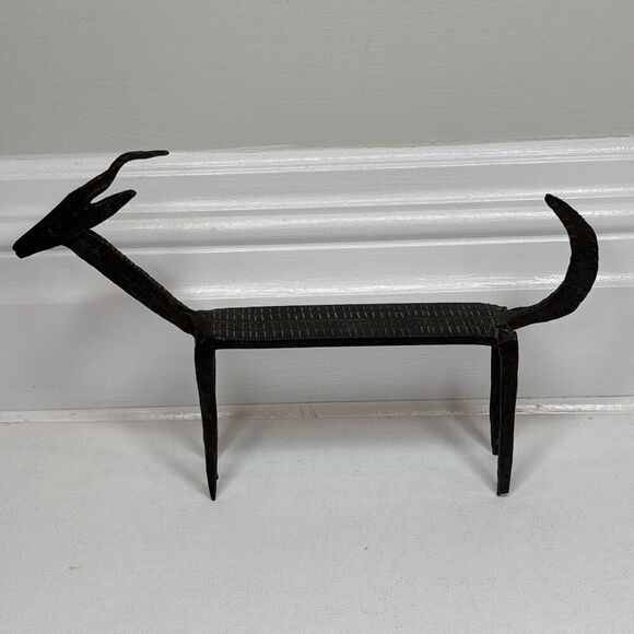 Other - Vintage Mid-Century Modern Brutalist Forged Iron Gazelle Antelope Sculpture